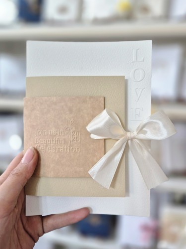 کارت عروسی سه لایه پاپیون دار پینترستی